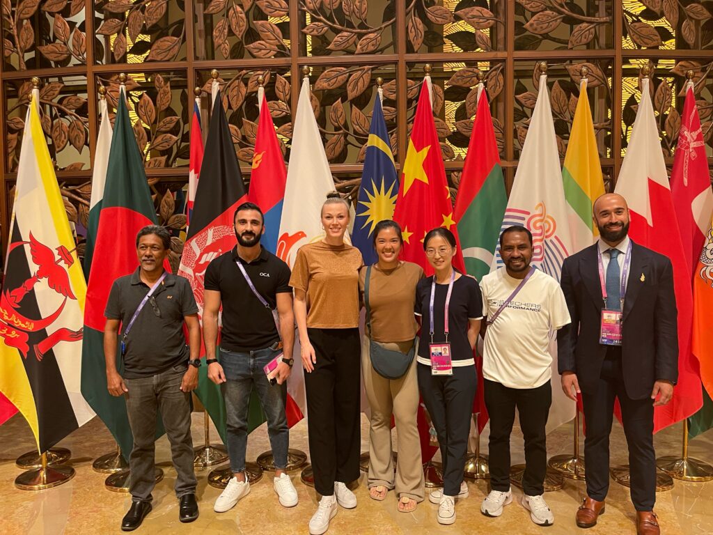 From left to right: Nishanthe Piyasena, Wissam Trkmani, Lena Naussbamer, Francesca Altomonte, Han Yan, Angelo Venceslau, Faris Alkooheji