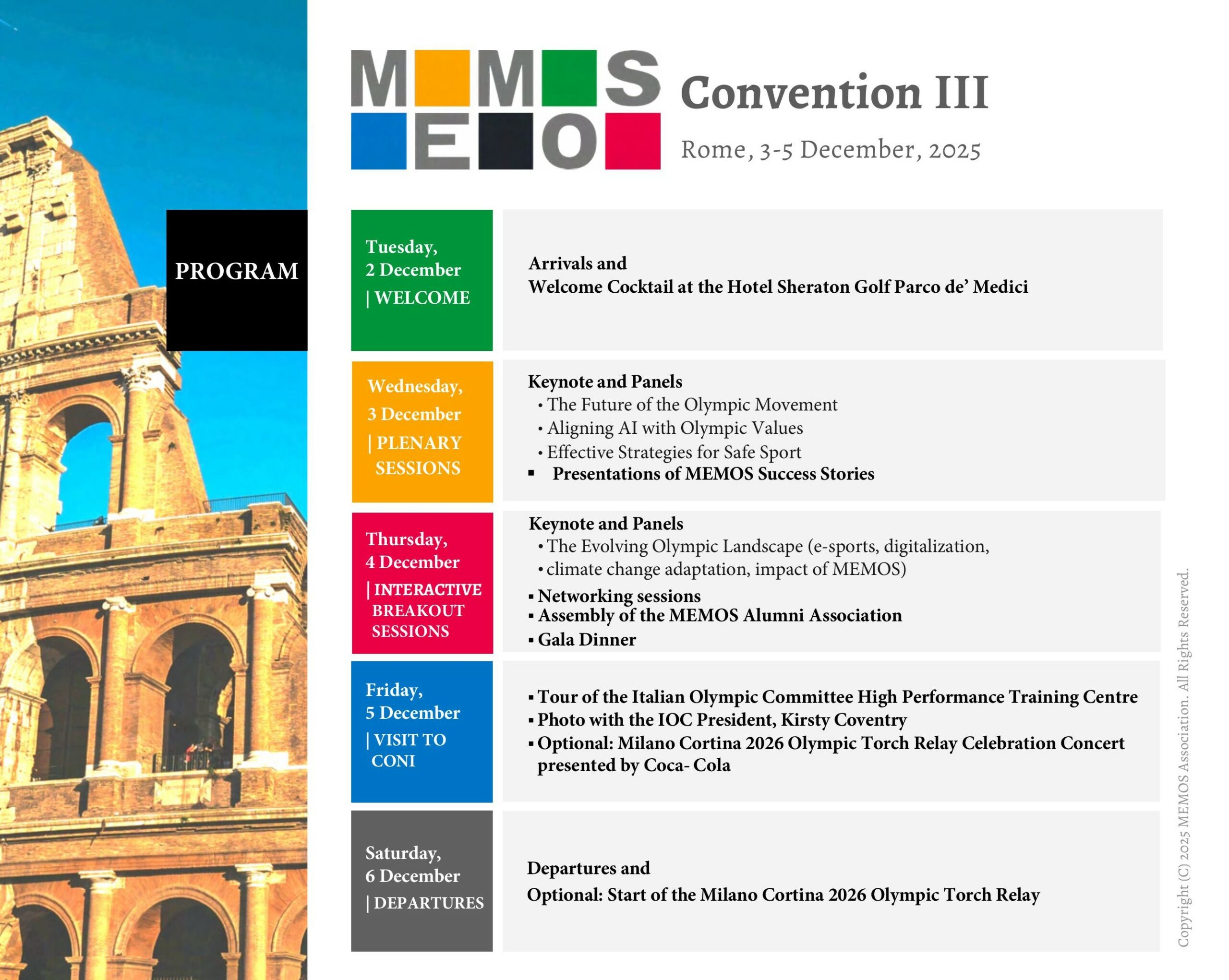 MEMOS Convention III Agenda Italy Rome
